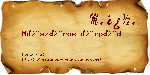 Mészáros Árpád névjegykártya