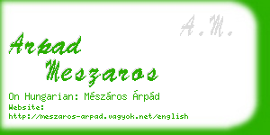 arpad meszaros business card