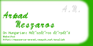 arpad meszaros business card